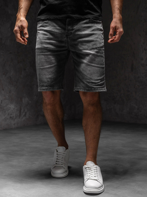 Grafitové pánske rifľové šortky Bolf MP0277GSA1