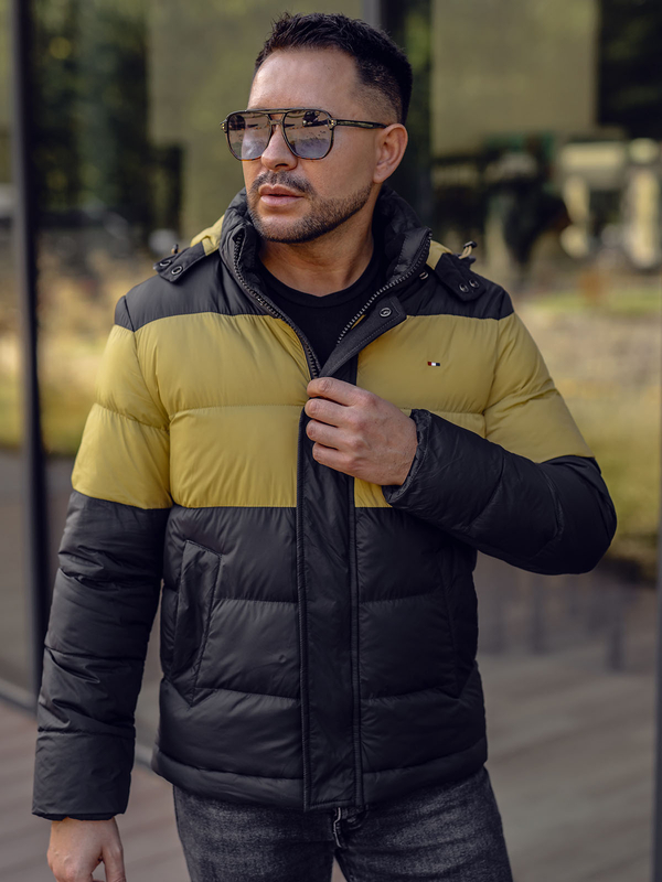 Čierna pánska prešívaná športová zimná bunda Bolf  1975