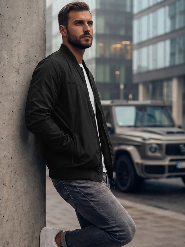 Čierno-červená pánska prechodná bunda Bolf W3909