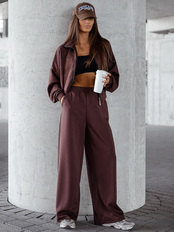 Dámsky dvojdielny komplet rozopínací čokoládový Bolf 821109