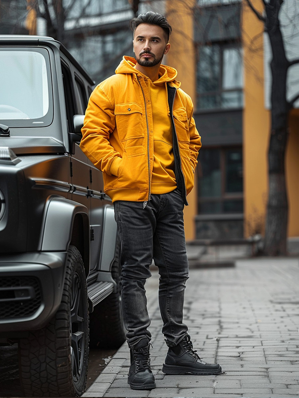 Čierne pánske skinny fit rifle Bolf R927