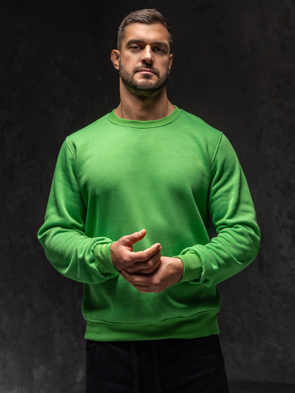 Bledozelená pánska mikina bez kapucne Bolf 2001A1