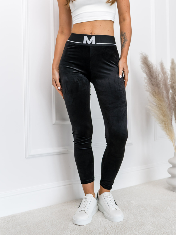 Čierne dámske velúrové legíny Bolf W7577