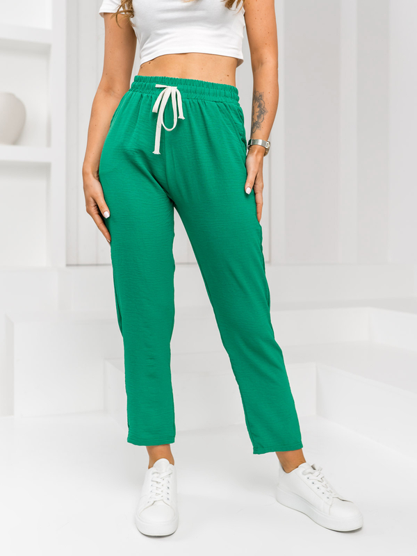 Zelené dámske látkové nohavice Bolf W7920