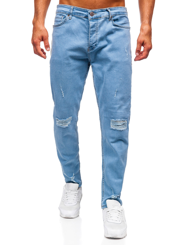 Modré pánske slim fit rifľové nohavice Bolf 6580