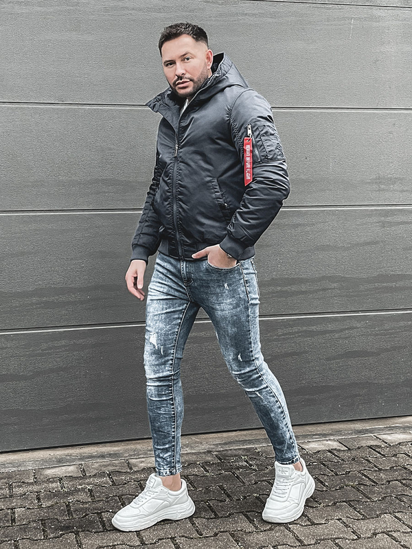 Tmavomodrá pánska zimná bunda Bolf 2120