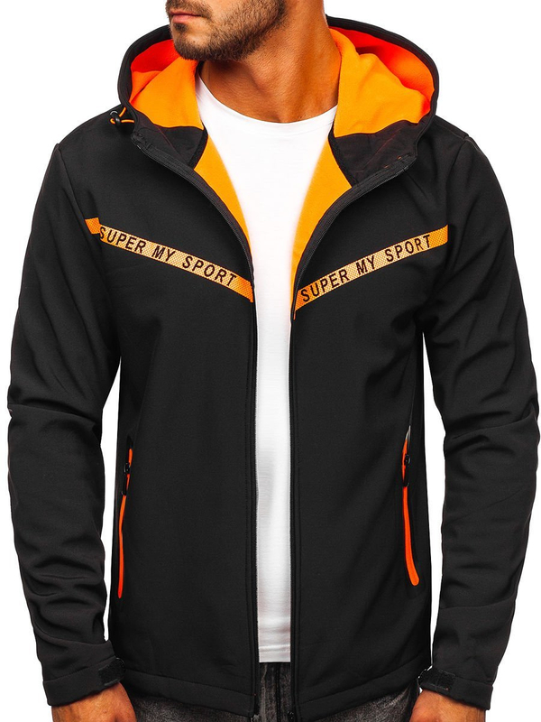 Čierna pánska softshellová prechodná bunda Bolf KS2181