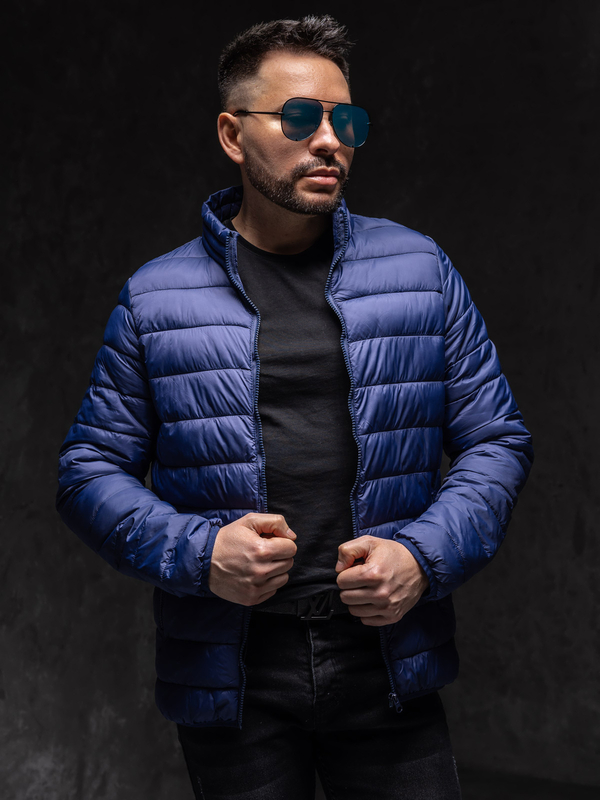 Tmavomodrá pánska prešívaná prechodná bunda Bolf LY33A1