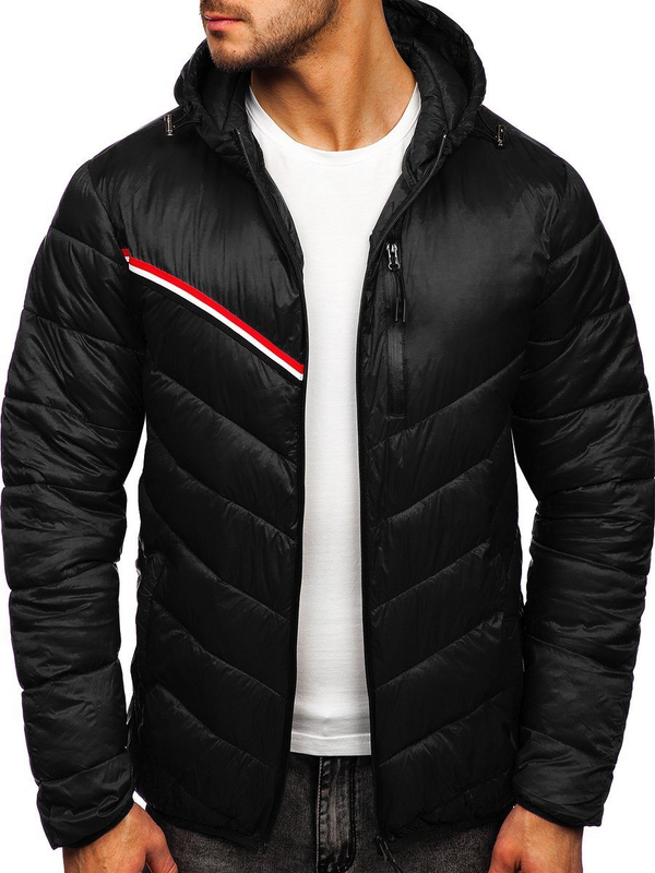 Čierna pánska prechodná bunda Bolf M13008