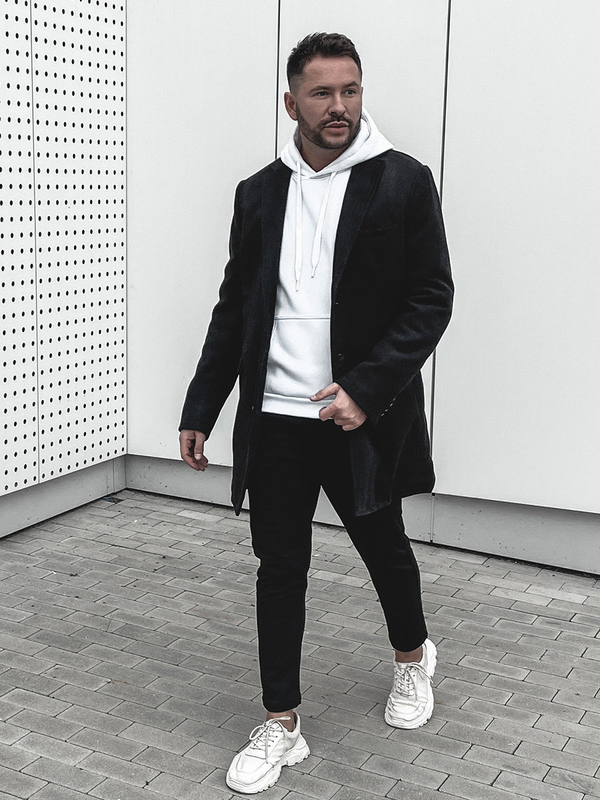 Čierny pánsky zimný kabát Bolf 1047B