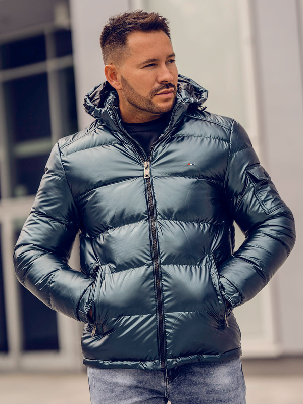 Zelená pánska prešívaná športová zimná bunda Bolf EX2138A