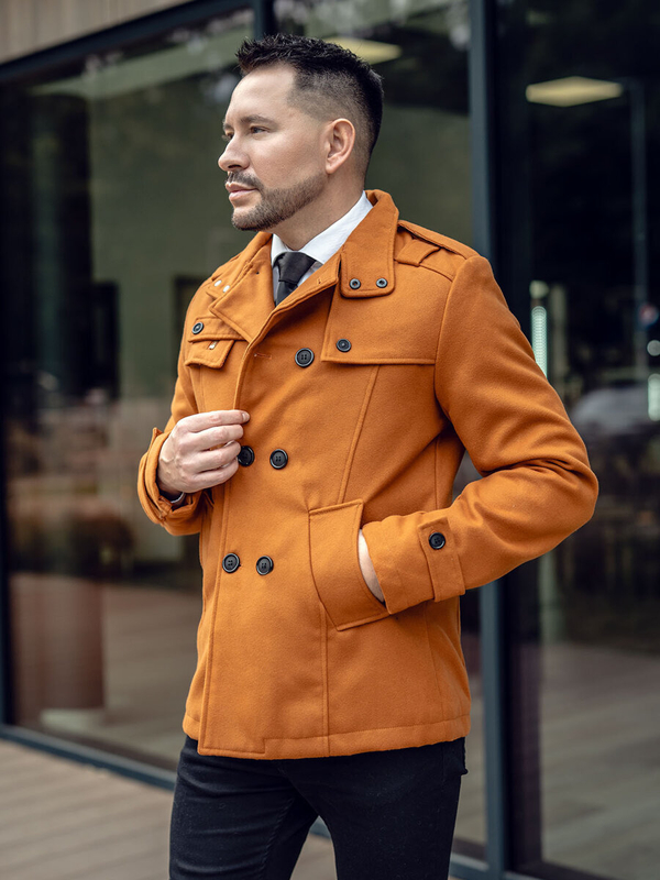 Pánsky kabát vo farbe ťavej srsti Bolf 8857A2