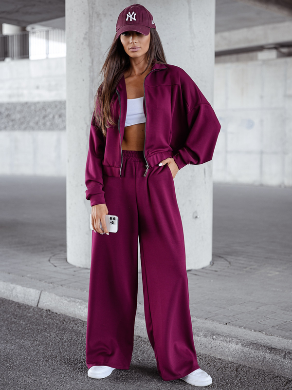 Dámsky dvojdielny komplet rozopínací bordó Bolf 821109