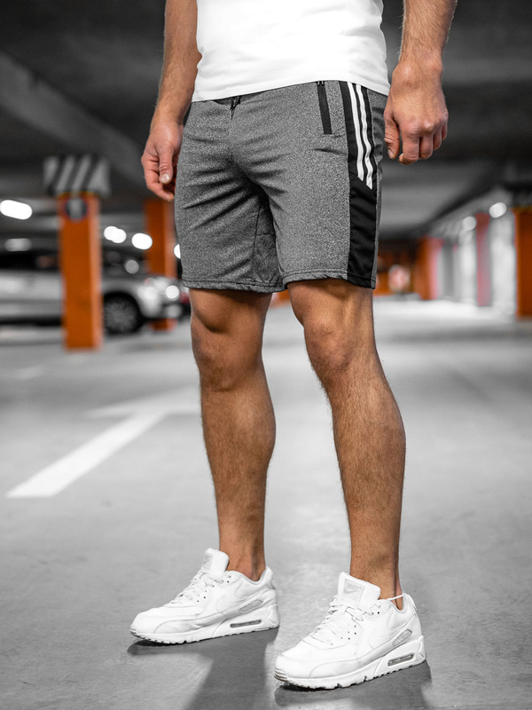 Grafitové pánske teplákové šortky Bolf 68006A