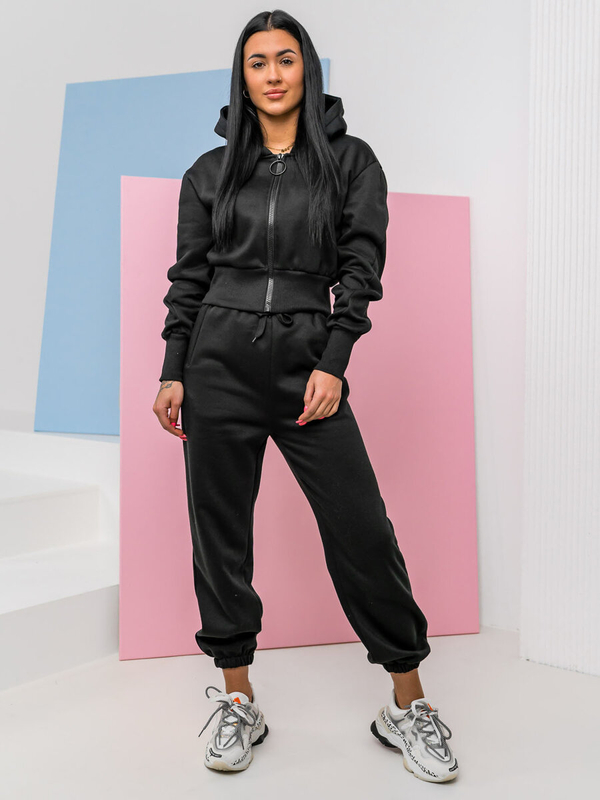 Čierna dámska dvojdielna športová oversize súprava Bolf 8C79