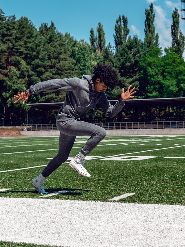 Antracitová pánska tepláková súprava s kapucňou Bolf D003