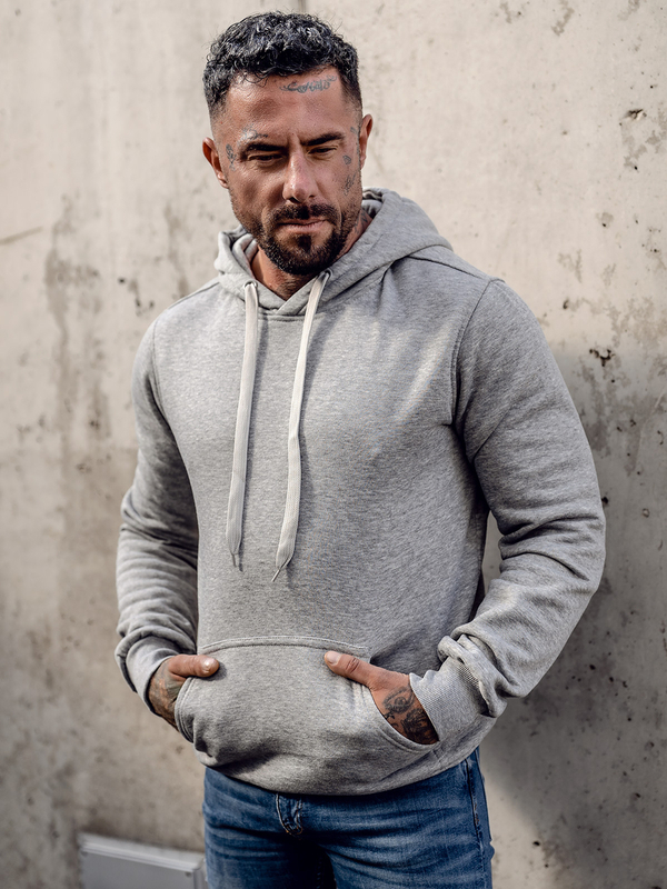 Bluza pánska klokanka s kapucňou sivá Bolf MB001A