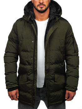 Khaki pánska prešívaná zimná bunda parka Bolf 5M790