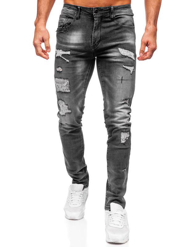 Čierne pánske slim fit rifľové nohavice Bolf MP0156N