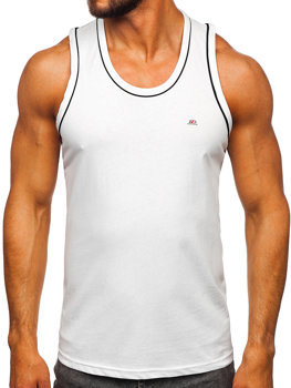 Biele pánske tank top tričko boxerského strihu Bolf 14276