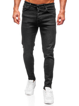 Čierne pánske slim fit rifľové nohavice Bolf 6131