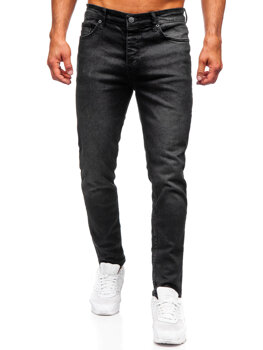 Čierne pánske slim fit rifľové nohavice Bolf 6489