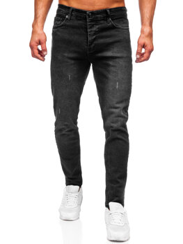 Čierne pánske slim fit rifľové nohavice Bolf 6494