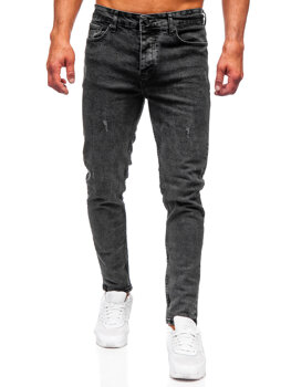 Čierne pánske slim fit rifľové nohavice Bolf 6497