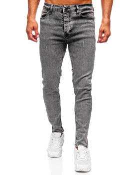 Čierne pánske slim fit rifľové nohavice Bolf 6512