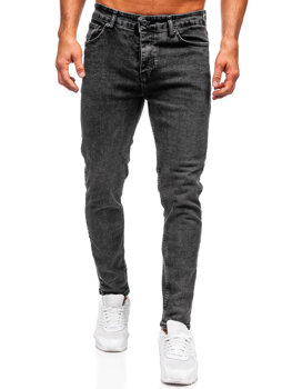 Čierne pánske slim fit rifľové nohavice Bolf 6519