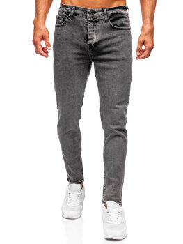 Čierne pánske slim fit rifľové nohavice Bolf 6521