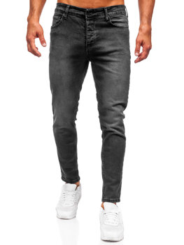 Čierne pánske slim fit rifľové nohavice Bolf 6523