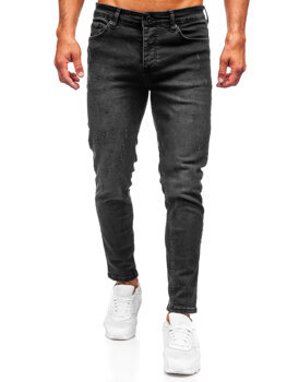 Čierne pánske slim fit rifľové nohavice Bolf 6525