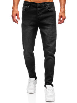 Čierne pánske slim fit rifľové nohavice Bolf 6588