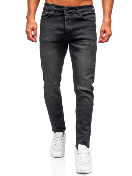 Čierne pánske slim fit rifľové nohavice Bolf 6645