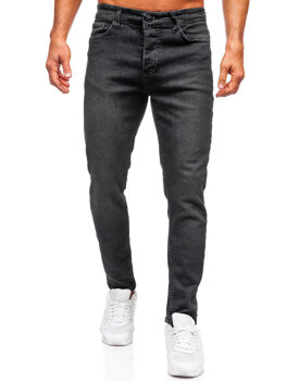 Čierne pánske slim fit rifľové nohavice Bolf 6648