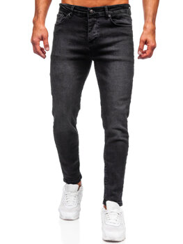 Čierne pánske slim fit rifľové nohavice Bolf 6687