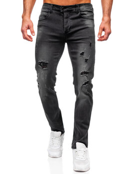 Čierne pánske slim fit rifľové nohavice Bolf MP0018N