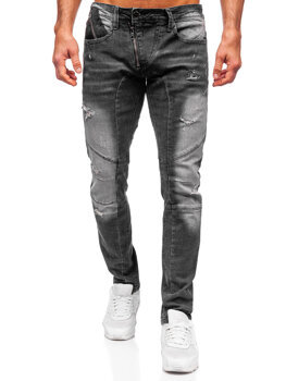 Čierne pánske slim fit rifľové nohavice Bolf MP0045N