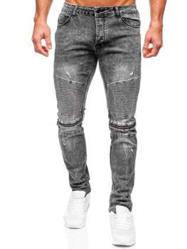 Čierne pánske slim fit rifľové nohavice Bolf MP0069N