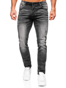 Čierne pánske slim fit rifľové nohavice Bolf MP0070N