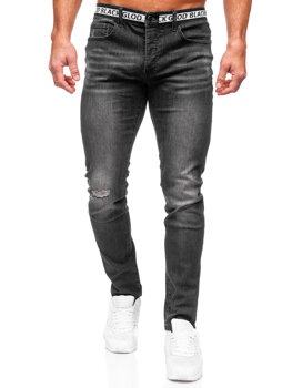 Čierne pánske slim fit rifľové nohavice Bolf MP0083N