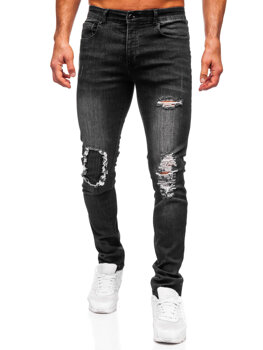 Čierne pánske slim fit rifľové nohavice Bolf MP0085N