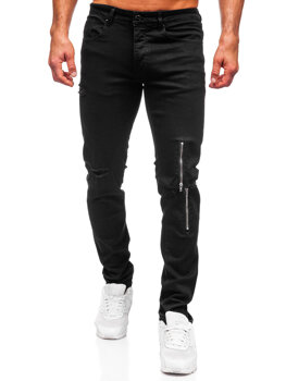 Čierne pánske slim fit rifľové nohavice Bolf MP0087N