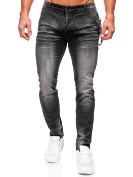 Čierne pánske slim fit rifľové nohavice Bolf MP0091N