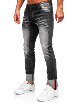 Čierne pánske slim fit rifľové nohavice Bolf MP0106N