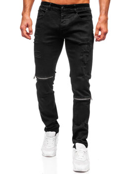 Čierne pánske slim fit rifľové nohavice Bolf MP0117N