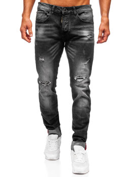 Čierne pánske slim fit rifľové nohavice Bolf MP0126N