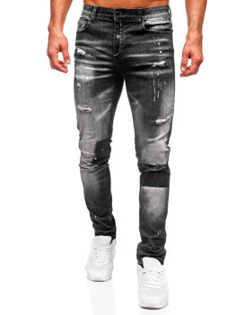 Čierne pánske slim fit rifľové nohavice Bolf MP0168N