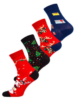 Dámske vianočné ponožky-mix farieb Bolf MCHD1-4P 4 PACK